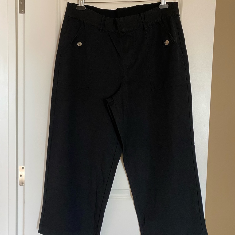 AnyBody Black Cropped Pants LARGE TALL